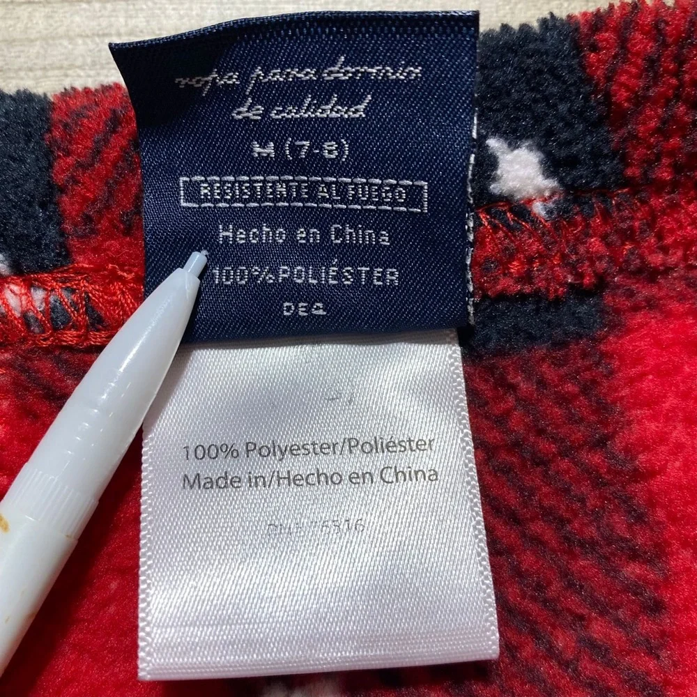 Faded Glory Girls Buffalo Plaid With Stars‎ Fleece Pajama Pants Size M 7-8